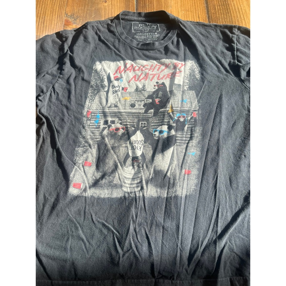 Riot Society Naughty by Nature Party Bears Graphic T-Shirt Mens XL Black Cotton